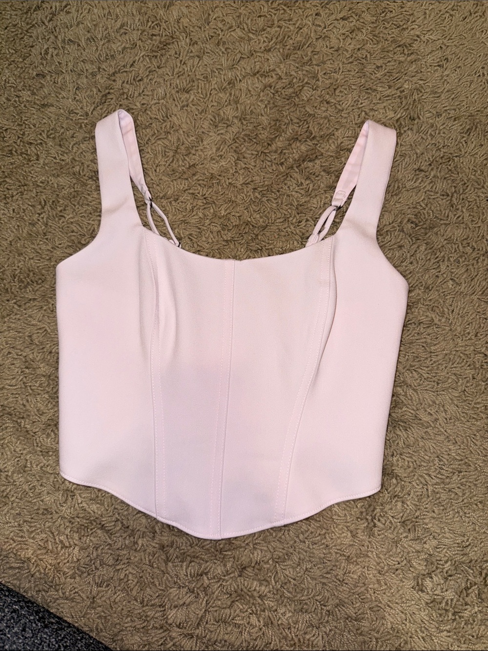Abercrombie & Fitch Pale Pink Structured Corset Tank